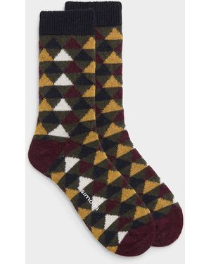 Le 31 Colourful Triangle Wool Sock - Black