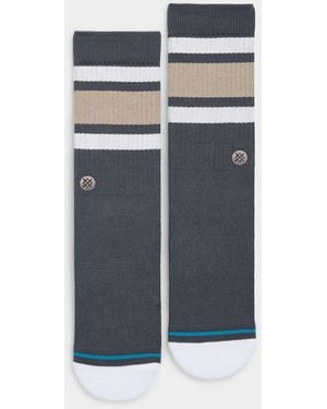 Stance Beige Stripe Socks - Blue