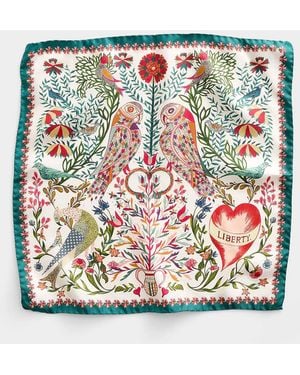 Liberty Pure Silk Stolen Heart Small Scarf Made With Fabric - Multicolour