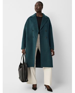 Contemporaine Oversized Reprocessed Wool Overcoat - Blue