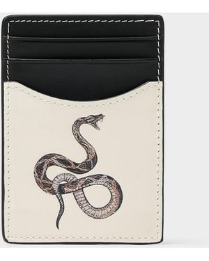 Duke & Dexter Snake Print Card Holder - Black