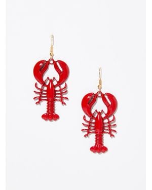 Simon's Lobster Large Earrings - Red