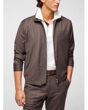 Paul Smith Zip Flannel Coach Jacket - Grey