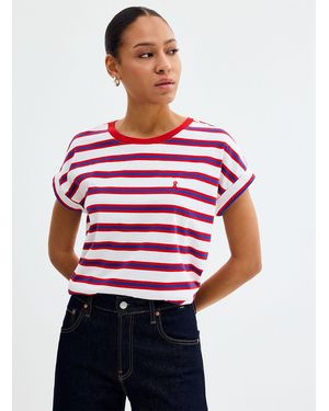ARMEDANGELS Navy Stripes Cap - Red