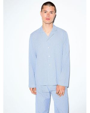 Tekla Hessel Pinstriped Poplin Shirt - Blue