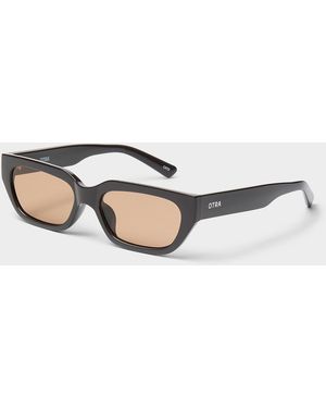 Otra Cato Narrow Rectangular Sunglasses - Brown