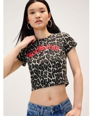 Ed Hardy Red Logo Leopard Print Mini T - Black