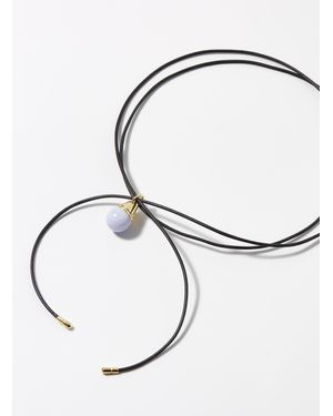 Pdpaola Blue Agate Wrap Choker - Black