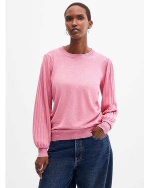 Kaffe Pleated Sleeves Fine - Pink
