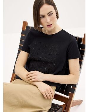 Part Two Beads And Embroidery T - Black
