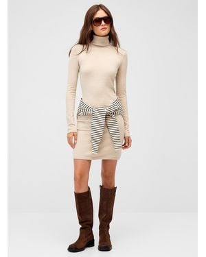 Twik Fitted Turtleneck Dress - Natural