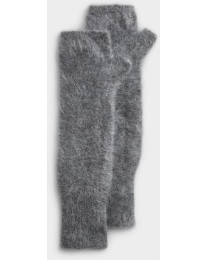 Simon's Pure Brushed Cashmere Wrist Warmers - Grey