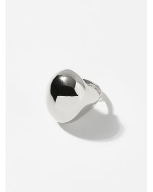 Pilgrim Wide Dome Adjustable Ring - White