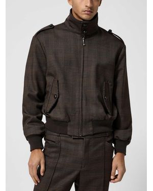 Ernest W. Baker Prince Of Wales Brown Bomber Jacket - Black