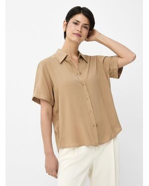 Contemporaine Solid Flowy Shirt - Natural