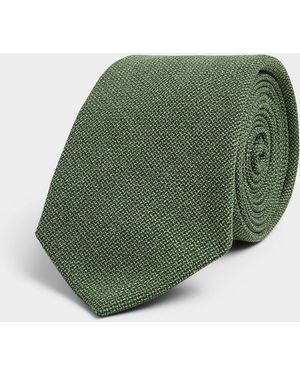 Le 31 Pure Wool Woven Tie - Green