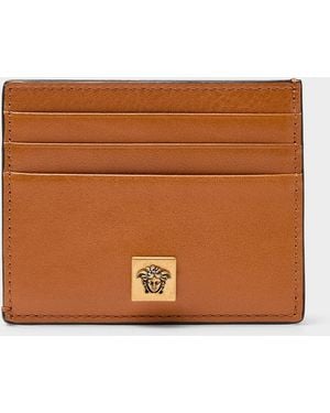 Versace Severine Leather Card Holder - Brown