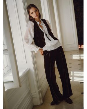 Icône Pintuck Velvet Wide - Multicolour
