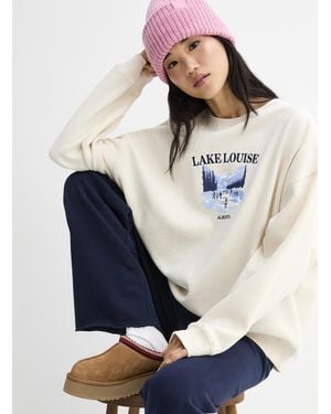Twik Destination Oversized Fleece Sweatshirt - Blue