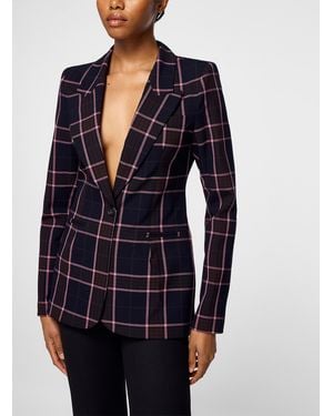 Smythe Checkered Hourglass Blazer - Blue