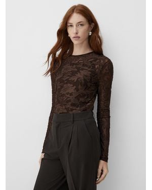 Contemporaine Flower Garden Dévoré Jersey T - Black