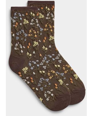 Simon's Spring Blossom Socks - Brown