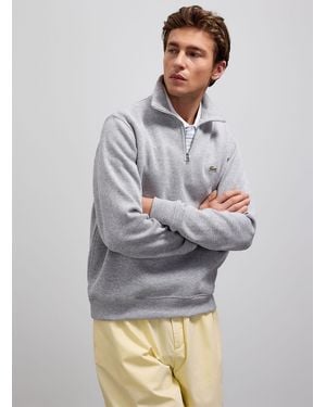 Lacoste Zippered Mock - Grey