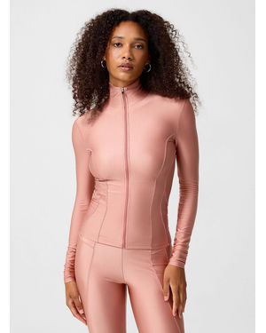 Ernest Leoty Corset Trim Satiny Zipped Jacket - Pink