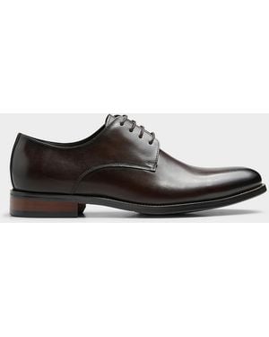 Simon's Smooth Leather Derby Shoes Men - Brown