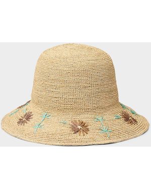 Simon's Mini Flower Raffia Cloche - Natural