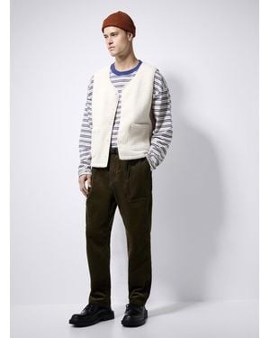 Gramicci Ridge Belted Corduroy Pant Tapered Fit - White