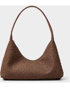 Mansur Gavriel Candy Textured Suede Baguette Bag - Brown