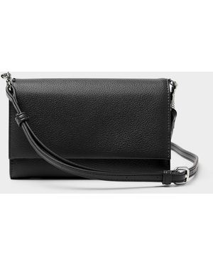 Simon's Crossbody Pebbled Bifold Wallet - Black