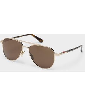 Gucci Golden Aviator Sunglasses - Black