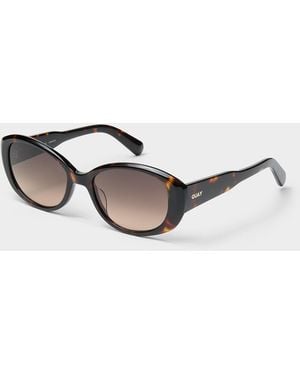 Quay On Brand Wide Oval Sunglasses - Grey
