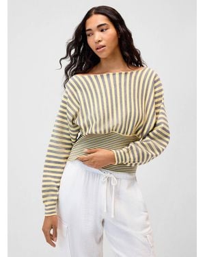 Twik Fitted Striped Sweater - White