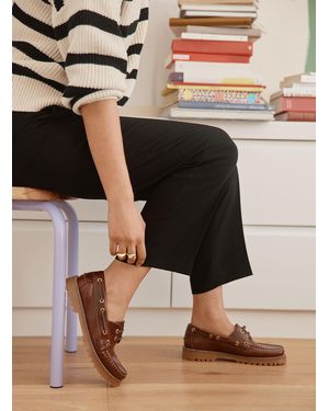 Simon's Gaia Leather Boat Shoes Women - Brown