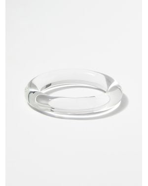 Annika Inez Tubular Glass Bracelet - White