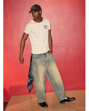 Djab Sandwashed Indigo Wide Jean Baggy Fit Imported From Seoul - Grey