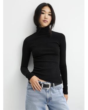 Twik Soft Ribbing Turtleneck T - Black