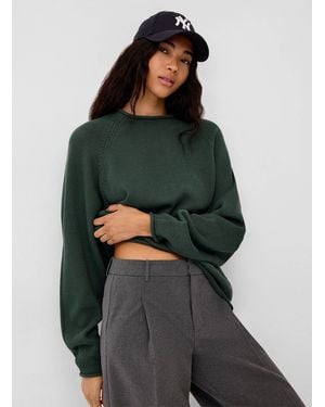 Twik Rolled Trim Sweater - Green