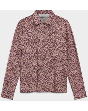 Contemporaine Patterned Jersey Polo Shirt - Red