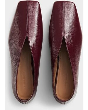 Mansur Gavriel Textured Leather Square V Ballet Flats - Purple