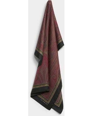 Ralph Lauren Paisley Adornments Pure Silk Scarf - Red