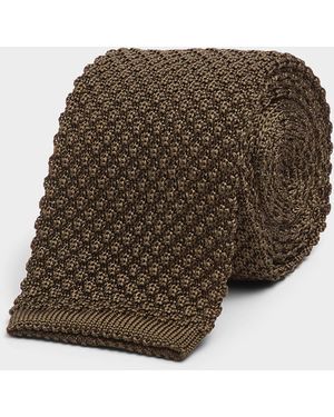 Le 31 Embossed Knit Skinny Tie - Natural