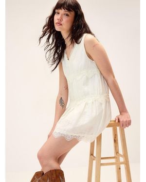 Twik Lace Inserts Boho Dress - Natural