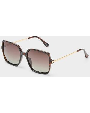Simon's Sabrina Polarized Square Sunglasses - Metallic