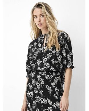 Saint Tropez Lenya Delicate Bouquets Crinkled Blouse - Black