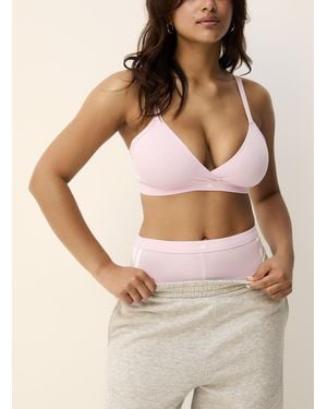 adidas Signature Stripe Solid Triangle Bralette - Natural