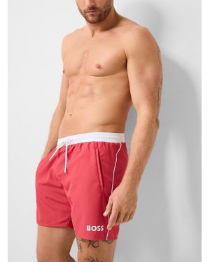BOSS Contrast Trim Logo Swim Trunk - Red